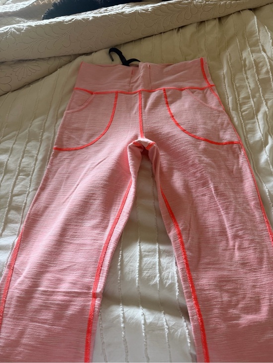 lululemon athletica Pants - lululemon athletica Pink Leggings with Neon Orange Stitching